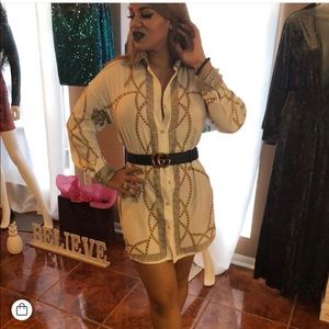 White chain dress shirt